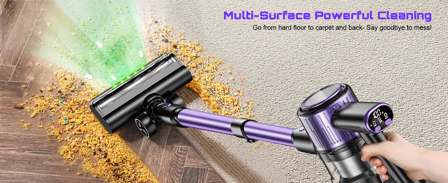 SuXiangVac 10-in-1 Cordless Stick Vacuum Cleaner | 55kPa 500W | HEPA Filter | LED Display | 45 Min Runtime