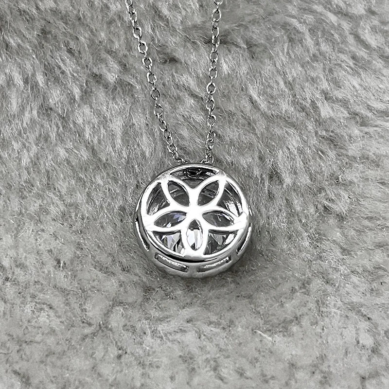Joyce Jelly S925 Sterling Silver Moissanite Necklace – 5CT 11mm Coloured Gemstone Pendant