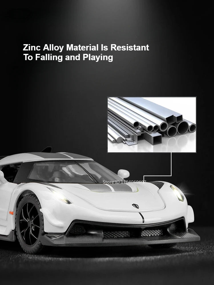 1:32 Scale Hypercar Diecast Supercar Model | Sound, Lights & Opening Doors