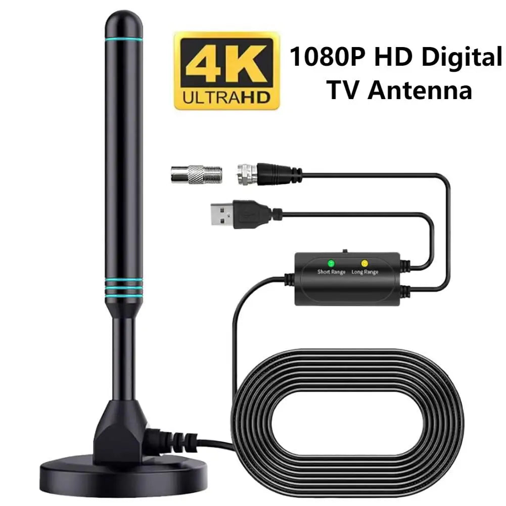 4K HD TV Antenna 500 Mile Long-Range Amplified Digital Antenna DVB-T2 Indoor Outdoor