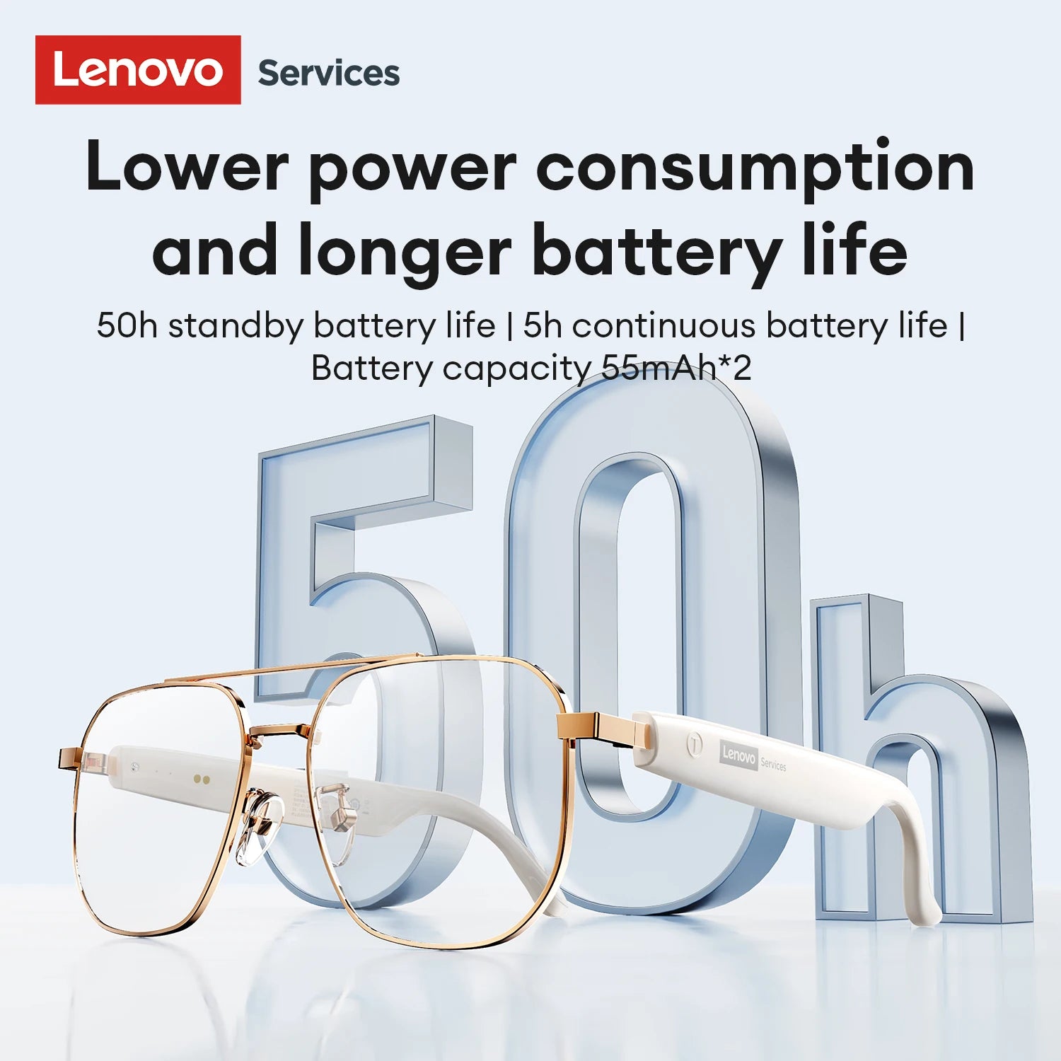 Lenovo GS105 Smart Audio Glasses | Bluetooth 6.0, ENC Noise Cancellation & HD Calls