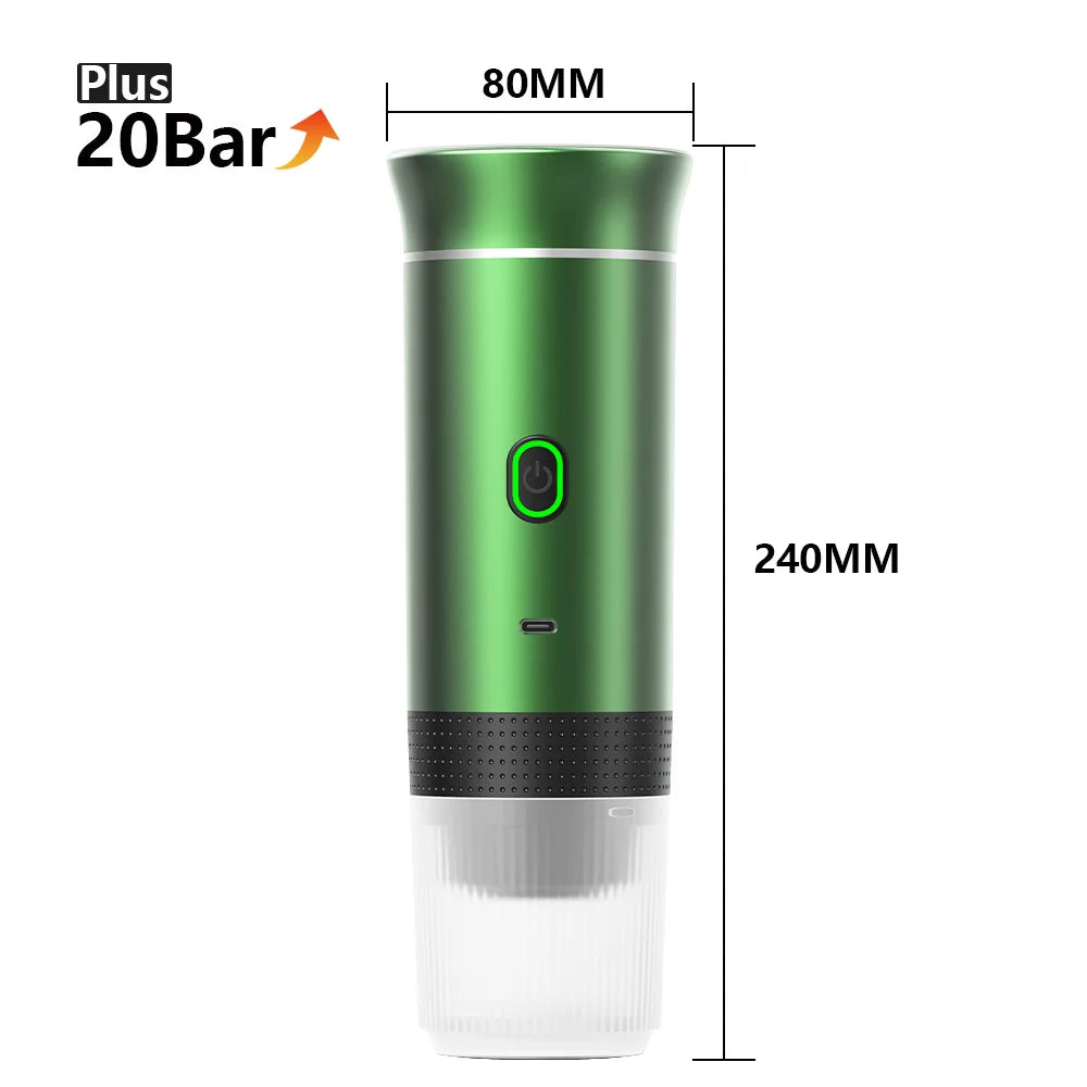 DENOKIN 3-in-1 Portable Espresso Coffee Machine — Capsule, Pod & Ground Coffee | Travel,- Camping & Home