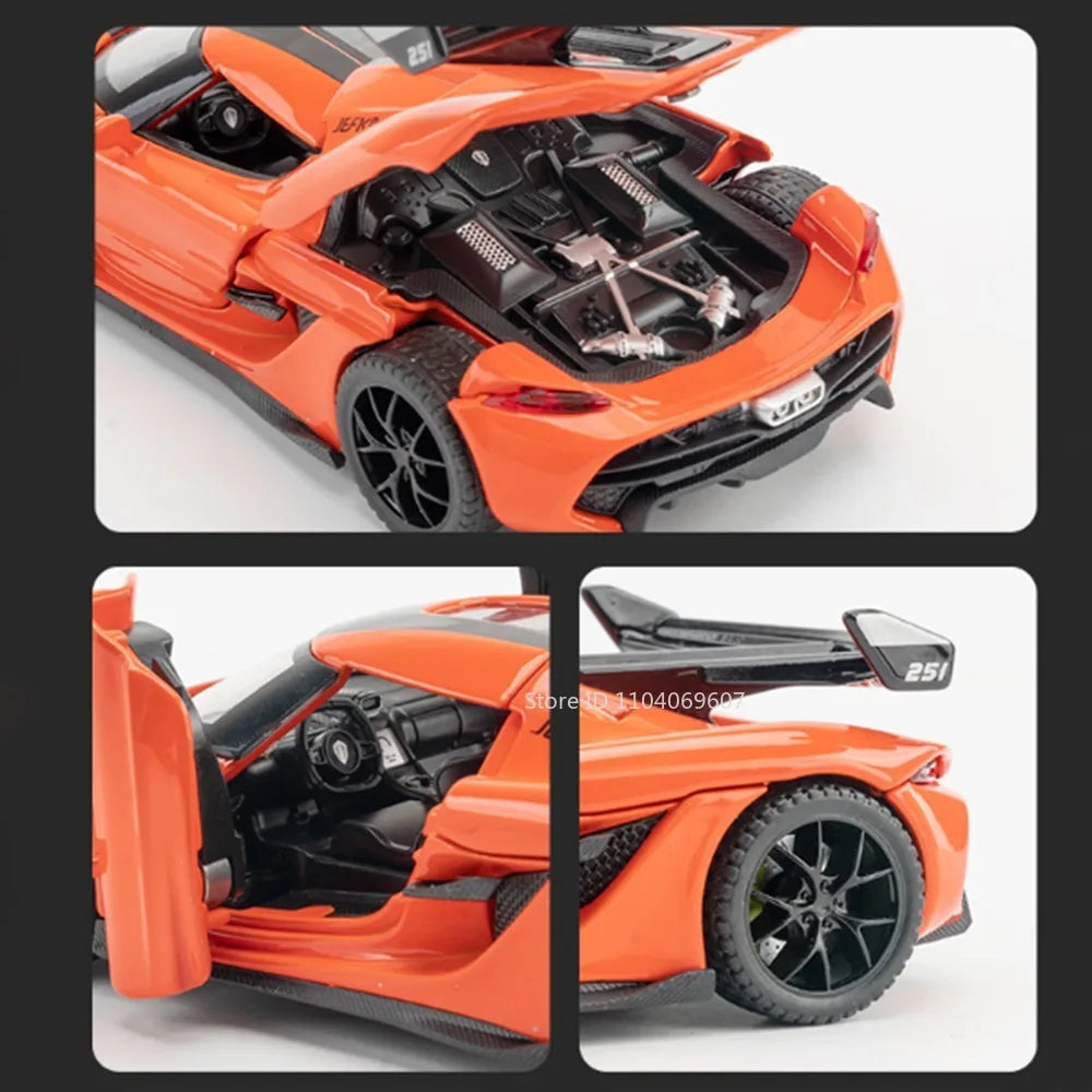 1:32 Scale Hypercar Diecast Supercar Model | Sound, Lights & Opening Doors