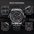 Jaragar Men's Automatic Skeleton Watch – Stainless Steel Mechanical Timepiece