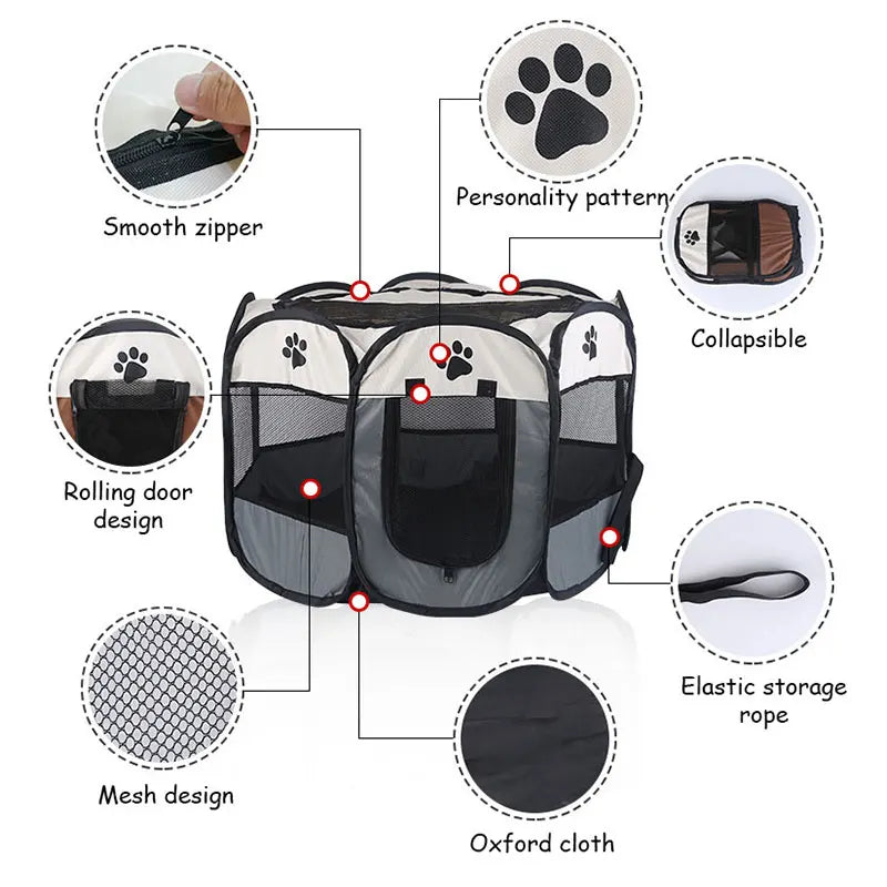 Foldable Pet Playpen & Tent | Indoor & Outdoor Dog & Cat Enclosure