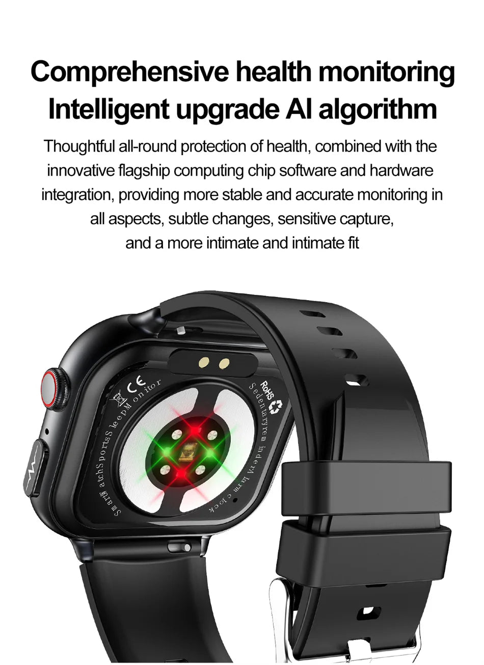 Medical Grade ECG & PPG Smart Watch | Blood Sugar, BMI, Uric Acid & Bluetooth Calling