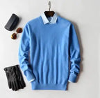 Men's Classic Cashmere Cotton Pullover Sweater – V-Neck & O-Neck
