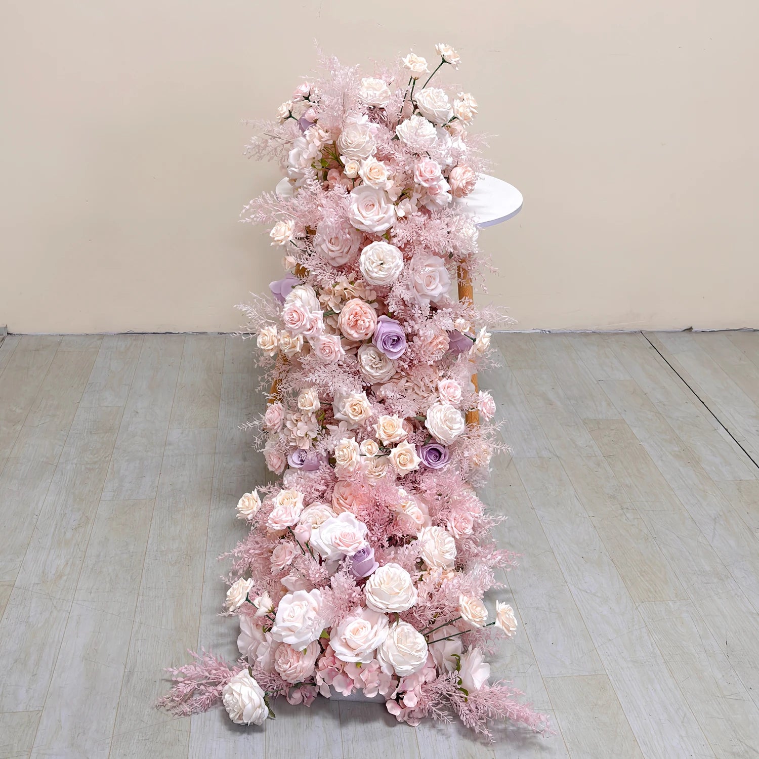 Artificial Mixed Rose & Hydrangea Flower Row – Wedding Backdrop & Event Wall Décor