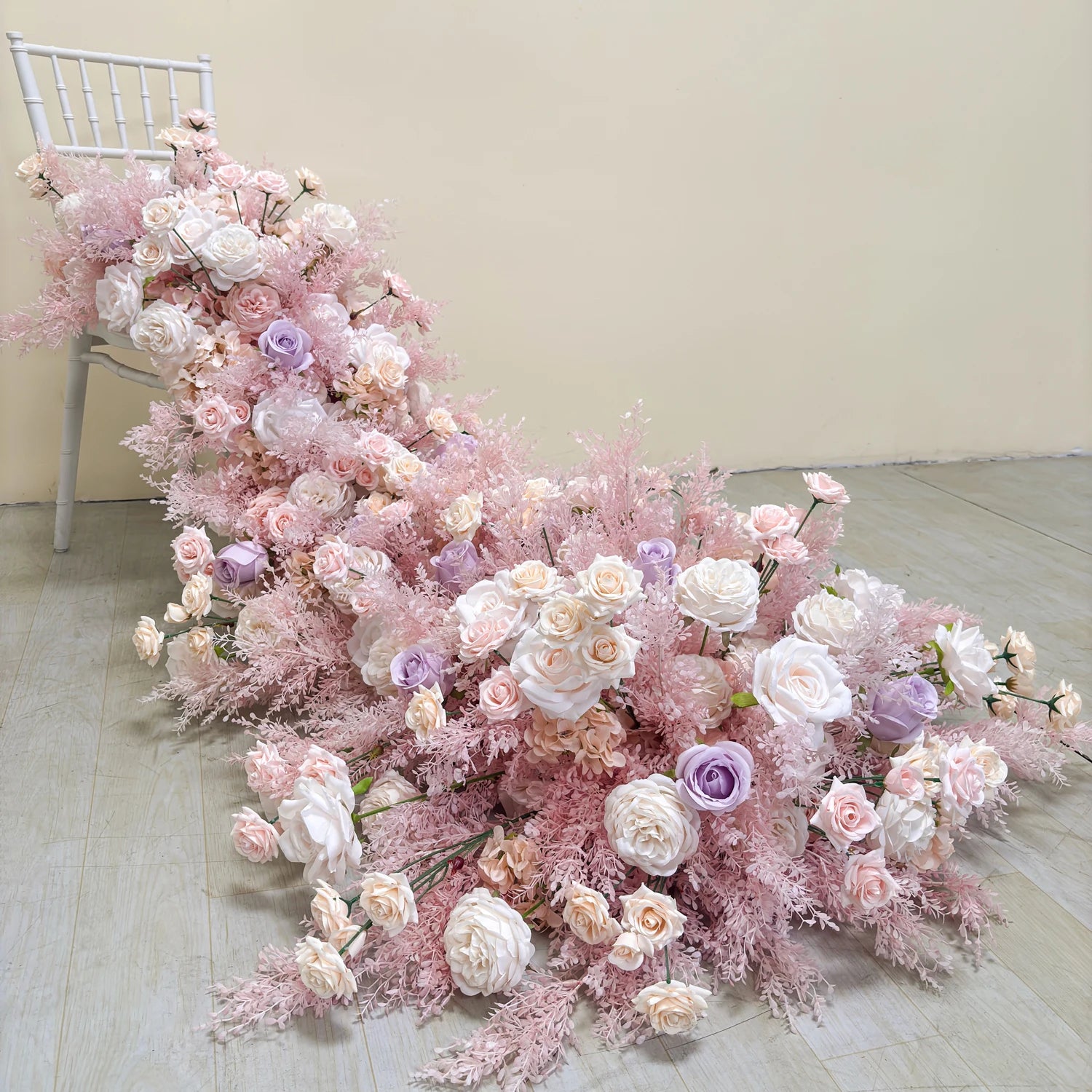 Artificial Mixed Rose & Hydrangea Flower Row – Wedding Backdrop & Event Wall Décor