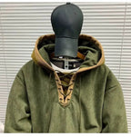 Men's Retro Solid Colour Hoodie — Casual Fleece Pullover (L–4XL)
