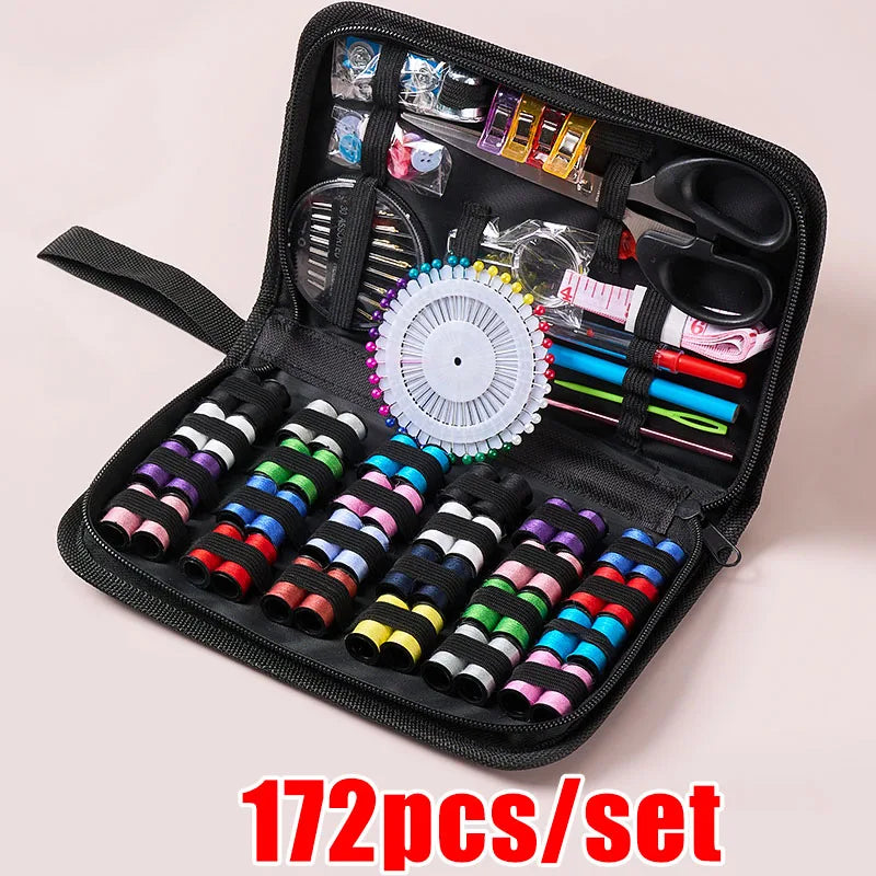 Sewing Kit Complete Set with Threads Needles Scissors Tape Measure Buttons and More