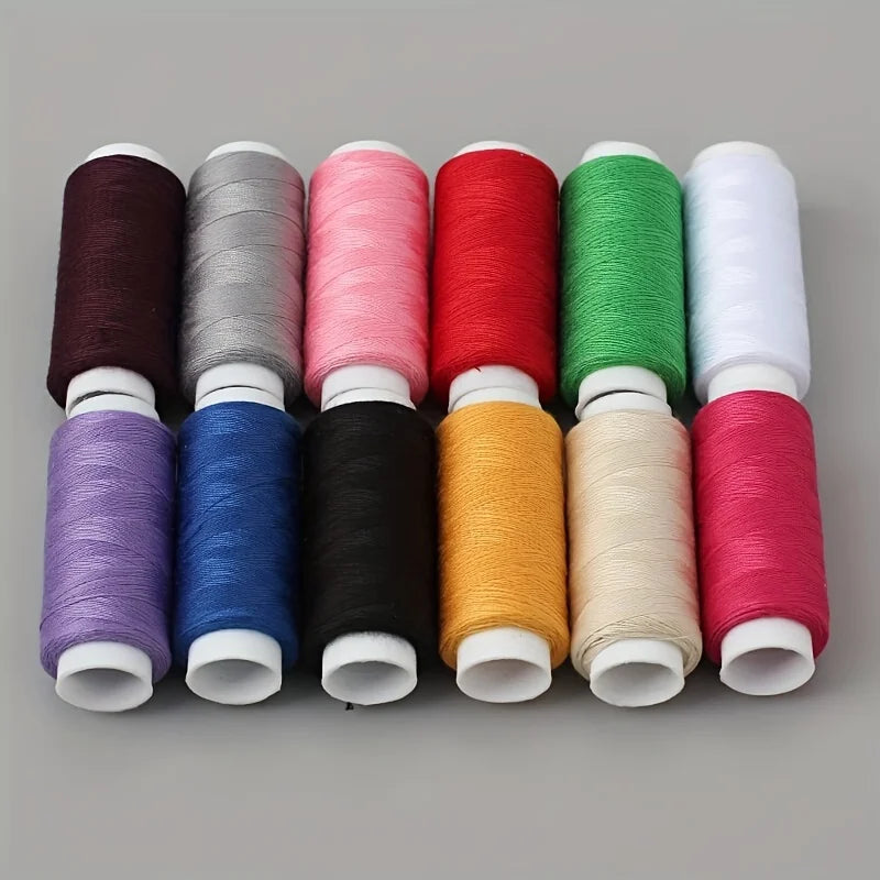 12-Color Embroidery Thread Set - Polyester Sewing Thread