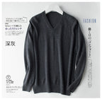 Men's Classic Cashmere Cotton Pullover Sweater – V-Neck & O-Neck