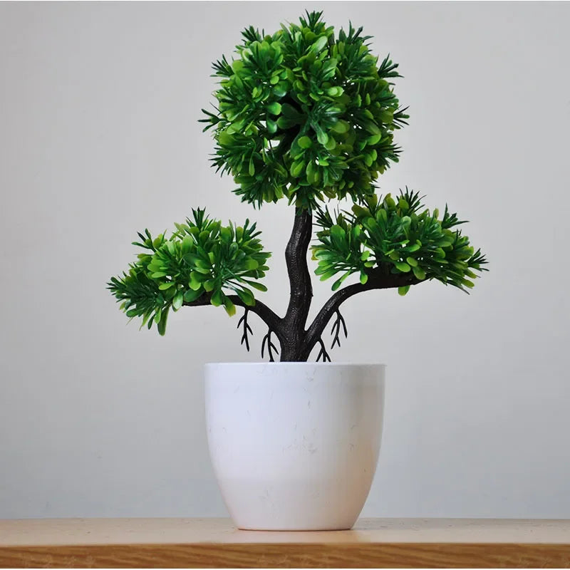 Artificial Plants Potted Bonsai Green Small Tree Plants
