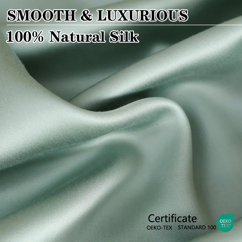 Natural 100% Silk Fitted Sheet with Elastic Bands-