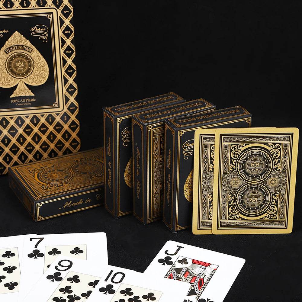 Premium PVC Playing Cards — Gold/Silver Edge | Texas Hold'em