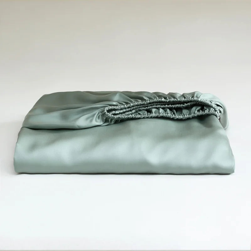Natural 100% Silk Fitted Sheet with Elastic Bands-