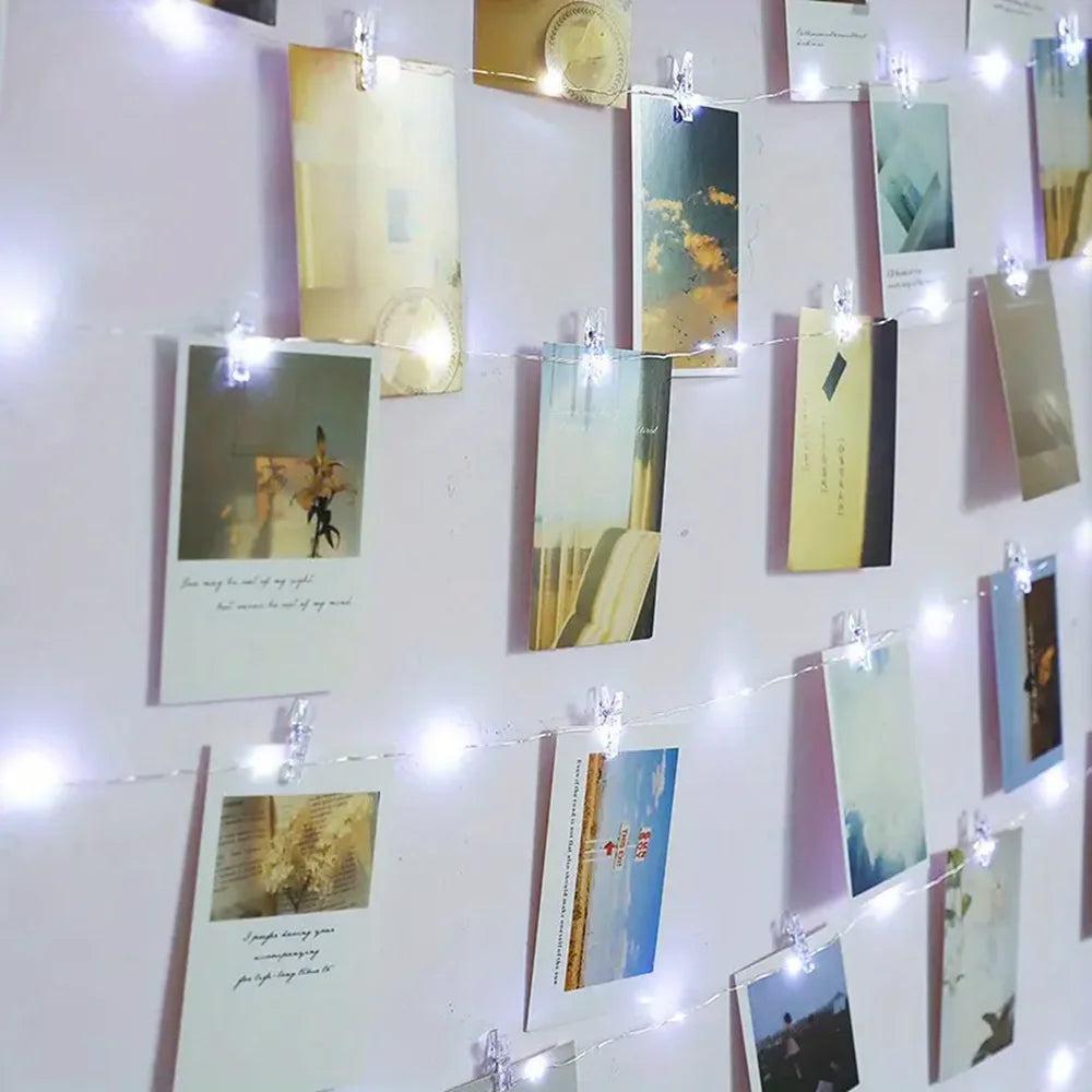 LED Fairy Lights with Photo Clips | USB or Battery Powered | White & Warm White