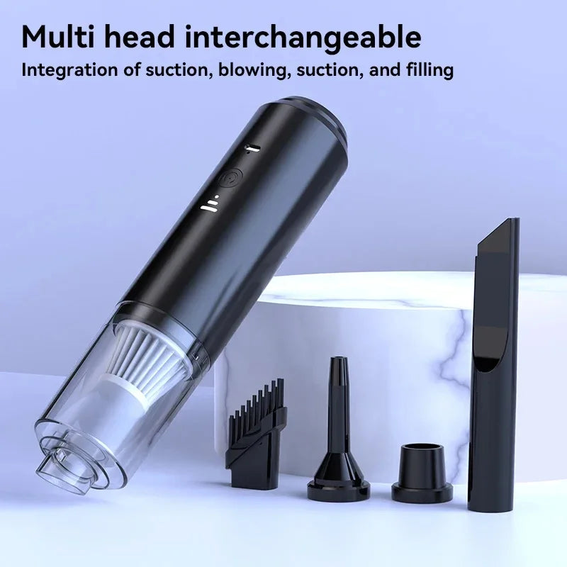 Multi-head interchangeable device with attachments on a light background