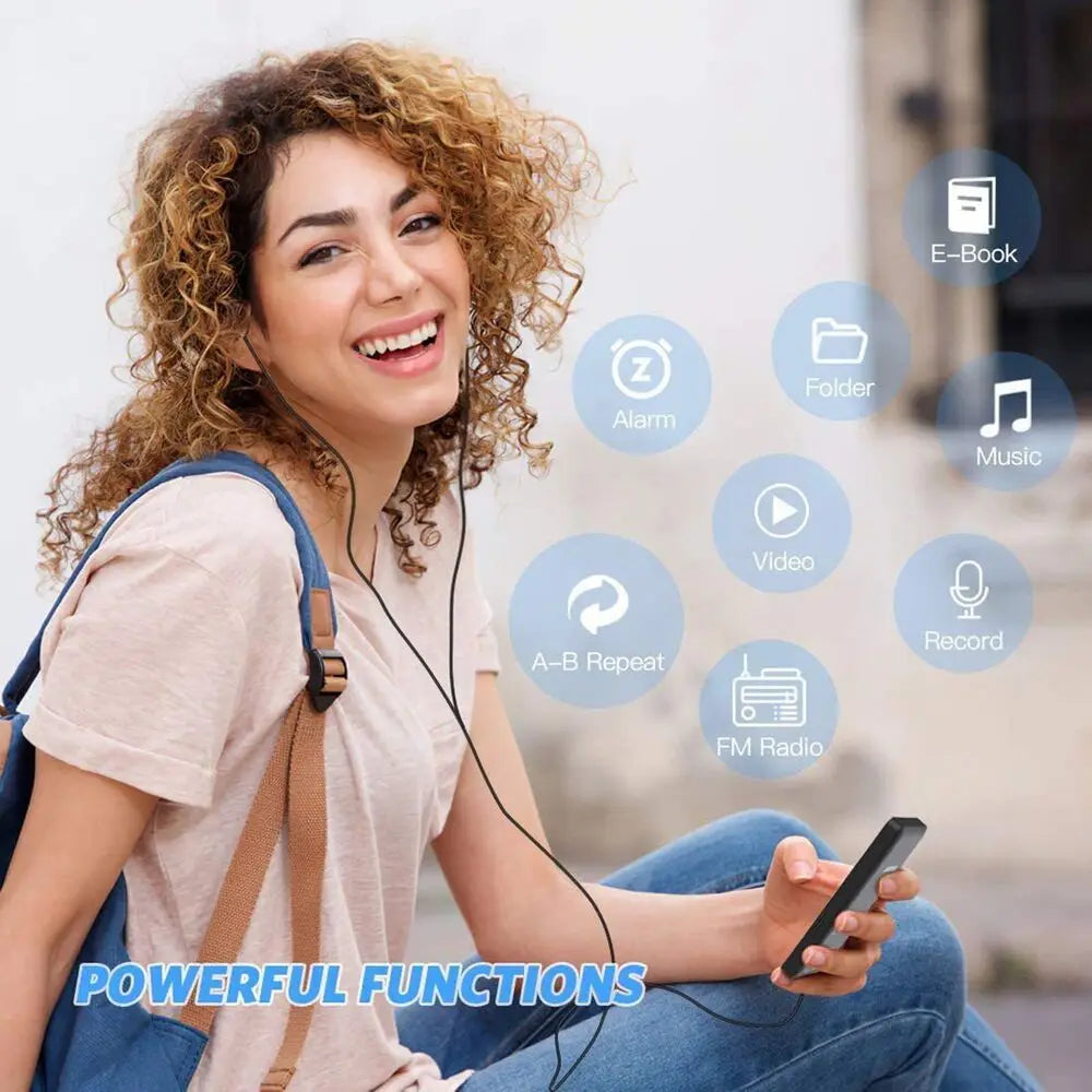 Bluetooth MP3 MP4 Lossless Music Player – FM Radio, Voice Recorder & E-Book Reader