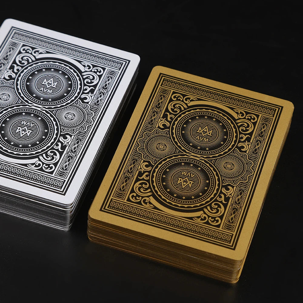 Premium PVC Playing Cards — Gold/Silver Edge | Texas Hold'em