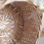 Hand-woven Wicker Wedding Flower Basket with Handle | Pink & White | Small & Large.