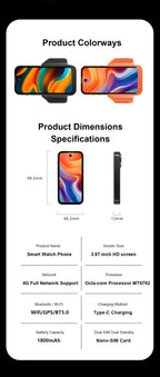 PGD 4G Smart Watch Phone – GPS, Dual SIM, 8MP Camera, Android 12, 64GB