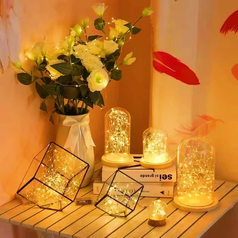 LED Fairy Lights Battery Operated | Waterproof Silver Wire Firefly Starry Lights