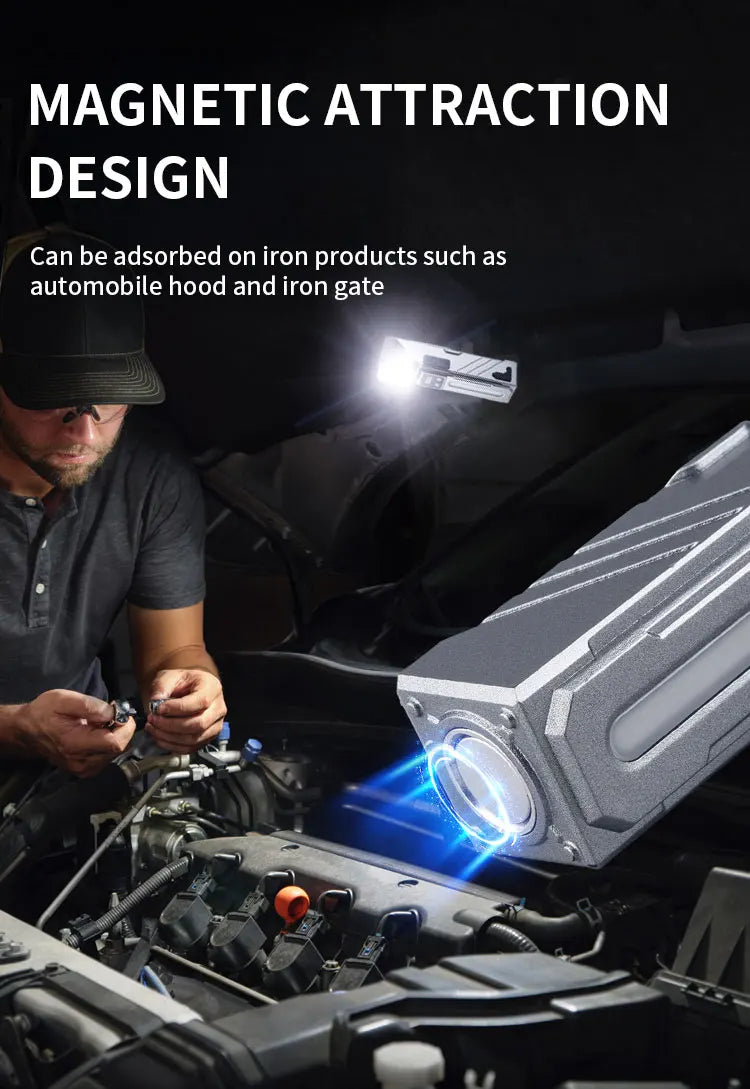 GUIG KH-T130 Multifunctional Rechargeable LED Torch – Digital Display, RGB Side Light, USB-C