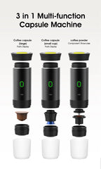 DENOKIN 3-in-1 Portable Espresso Coffee Machine — Capsule, Pod & Ground Coffee | Travel,- Camping & Home
