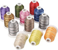 12 Variegated Colour Polyester Embroidery Thread | 40wt | 1000m Spools | 12-Pack