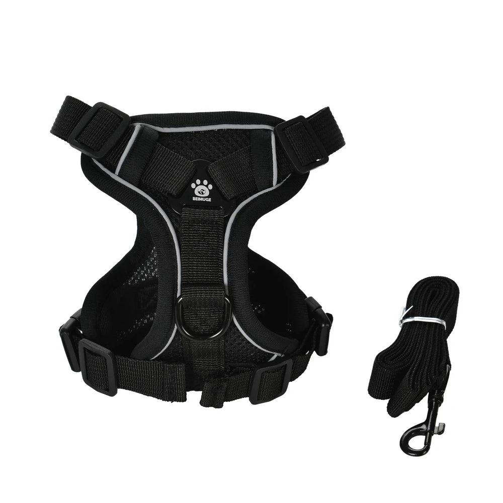 Reflective Dog Harness & Leash Set – Breathable Vest for Small & Medium Dogs and Cats-