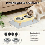 Cat Feeder Elevated Cat Feeder Dual-Bowl Cat Feeder Cat Food Bowl Cat Water