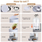 Cat Automatic Water Dispenser Cat Automatic Food Dispenser Cat Feeding Set Cat