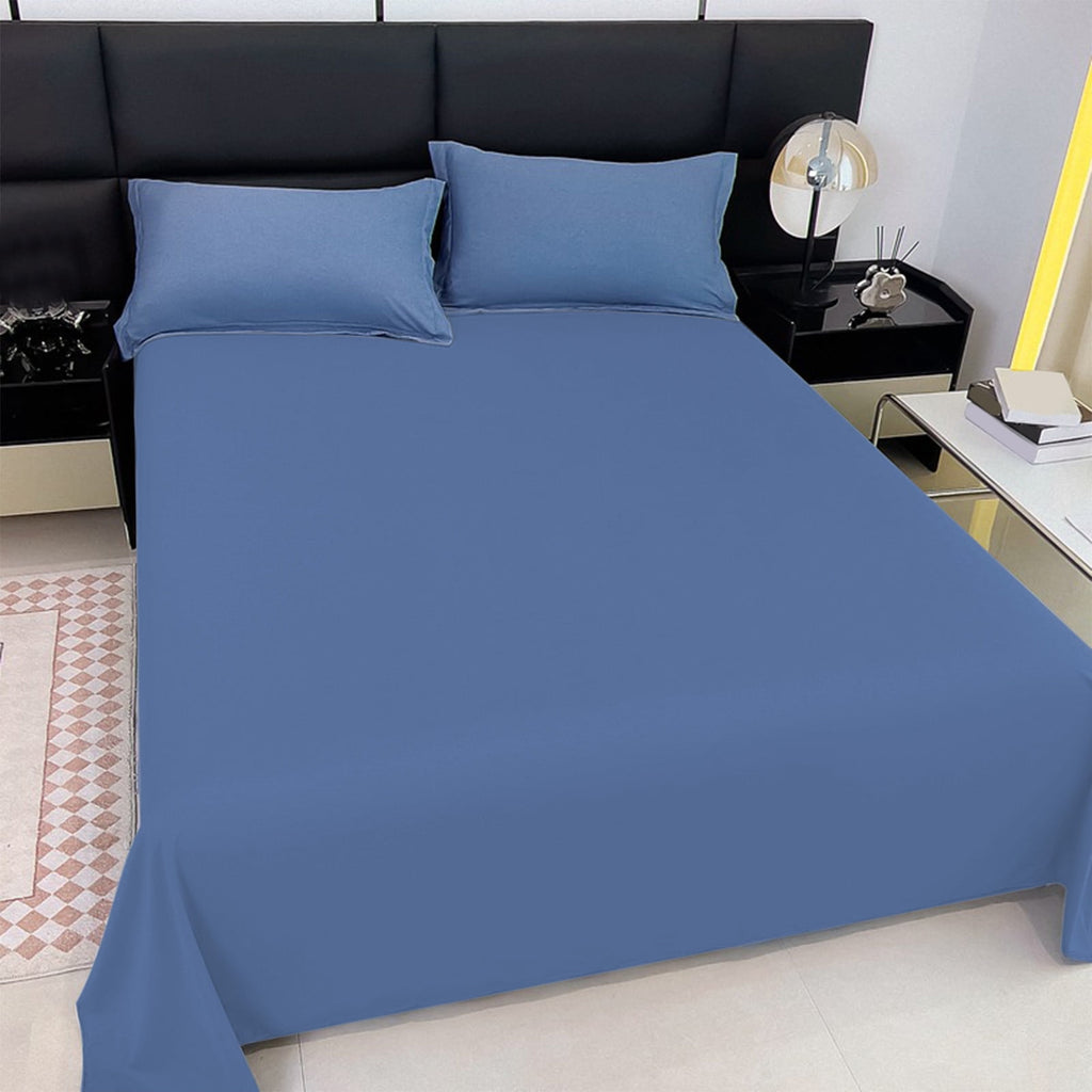 Waterproof Bed Flat Sheet ,Best Season Cotton Sheet-Long Staple Cotton Sheets Set, Soft Cotton Bed Sheets,Reusable Washable Mattress Protector Sheet, Furniture Cover for Bedding,Couch Blue