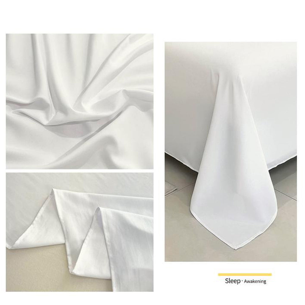 Collage of white fabric showing texture and folds on a neutral background.