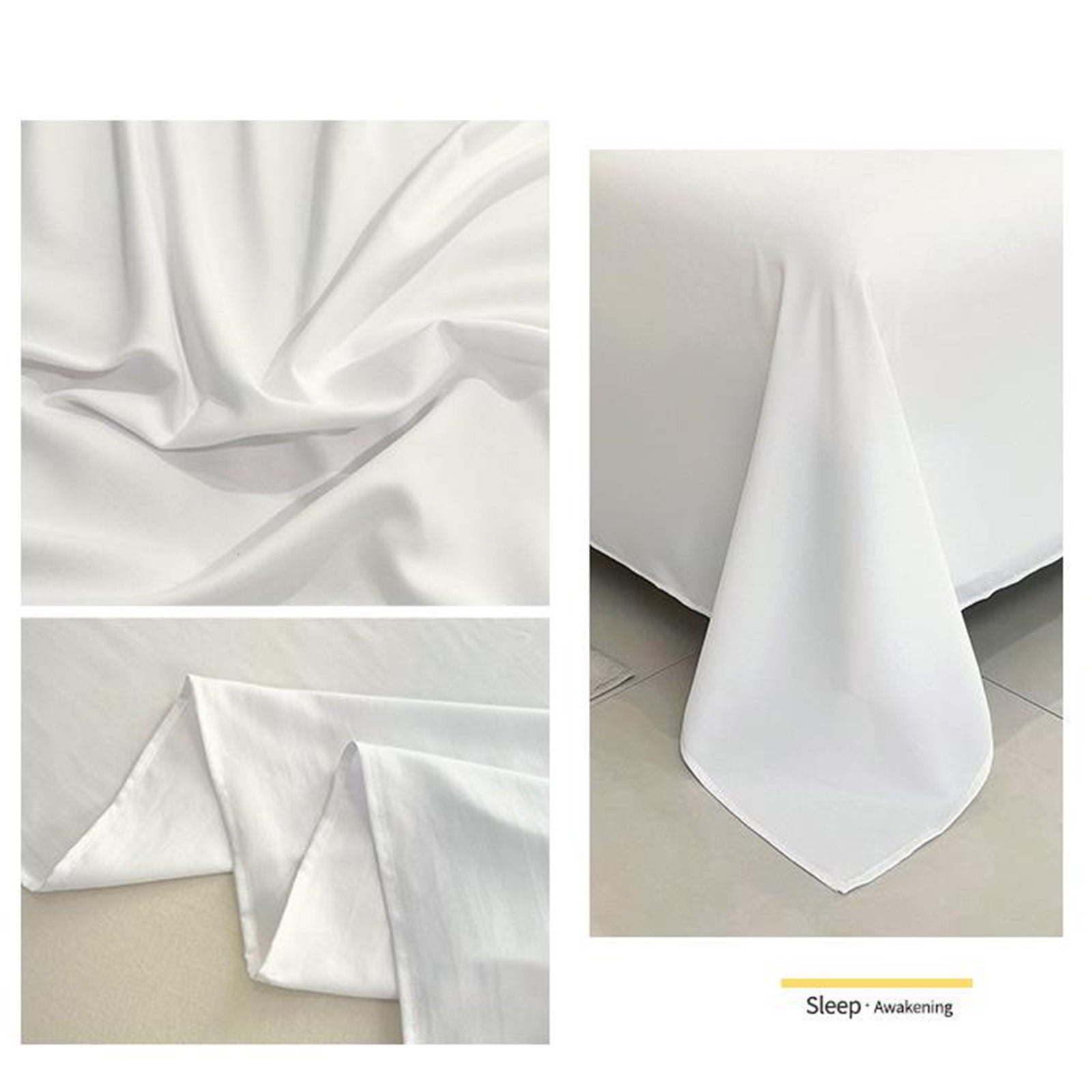 Collage of white fabric showing texture and folds on a neutral background.