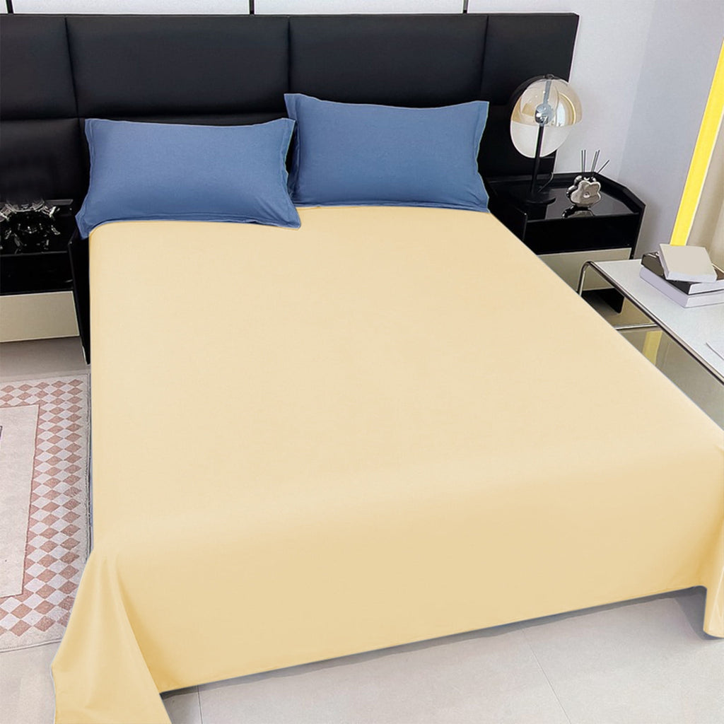 Waterproof Bed Flat Sheet ,Best Season Cotton Sheet-Long Staple Cotton Sheets Set, Soft Cotton Bed Sheets,Reusable Washable Mattress Protector Sheet, Furniture Cover for Bedding,Couch Yellow