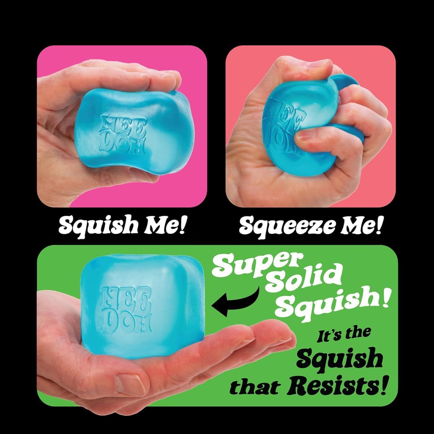 Squishy Stress Cube Fidget Toy - Slow Rising Sensory Squeeze Ball for Kids, Teens & Adults - Cola Red