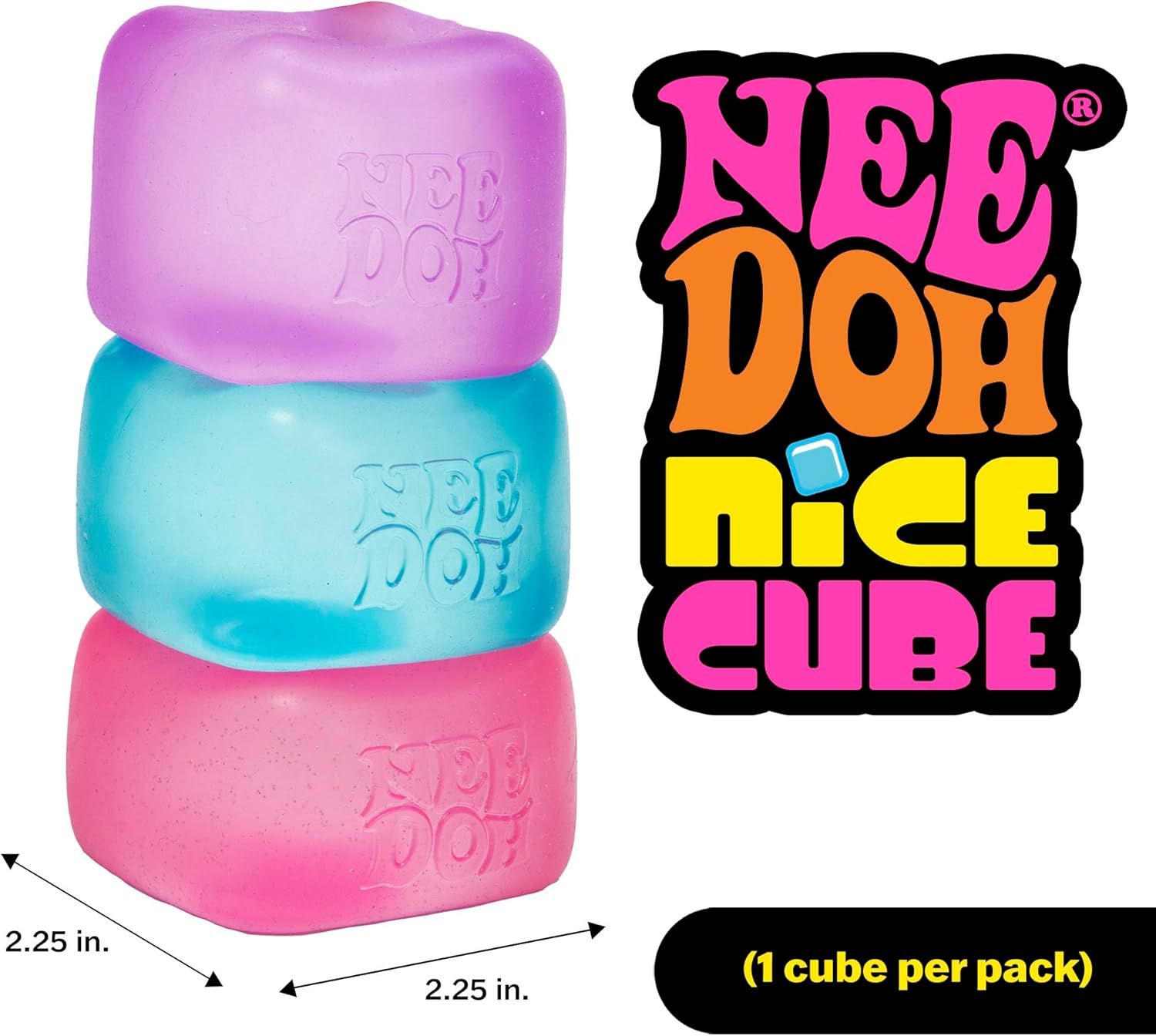 Squishy Stress Cube Fidget Toy - Slow Rising Sensory Squeeze Ball for Kids, Teens & Adults - Cola Red