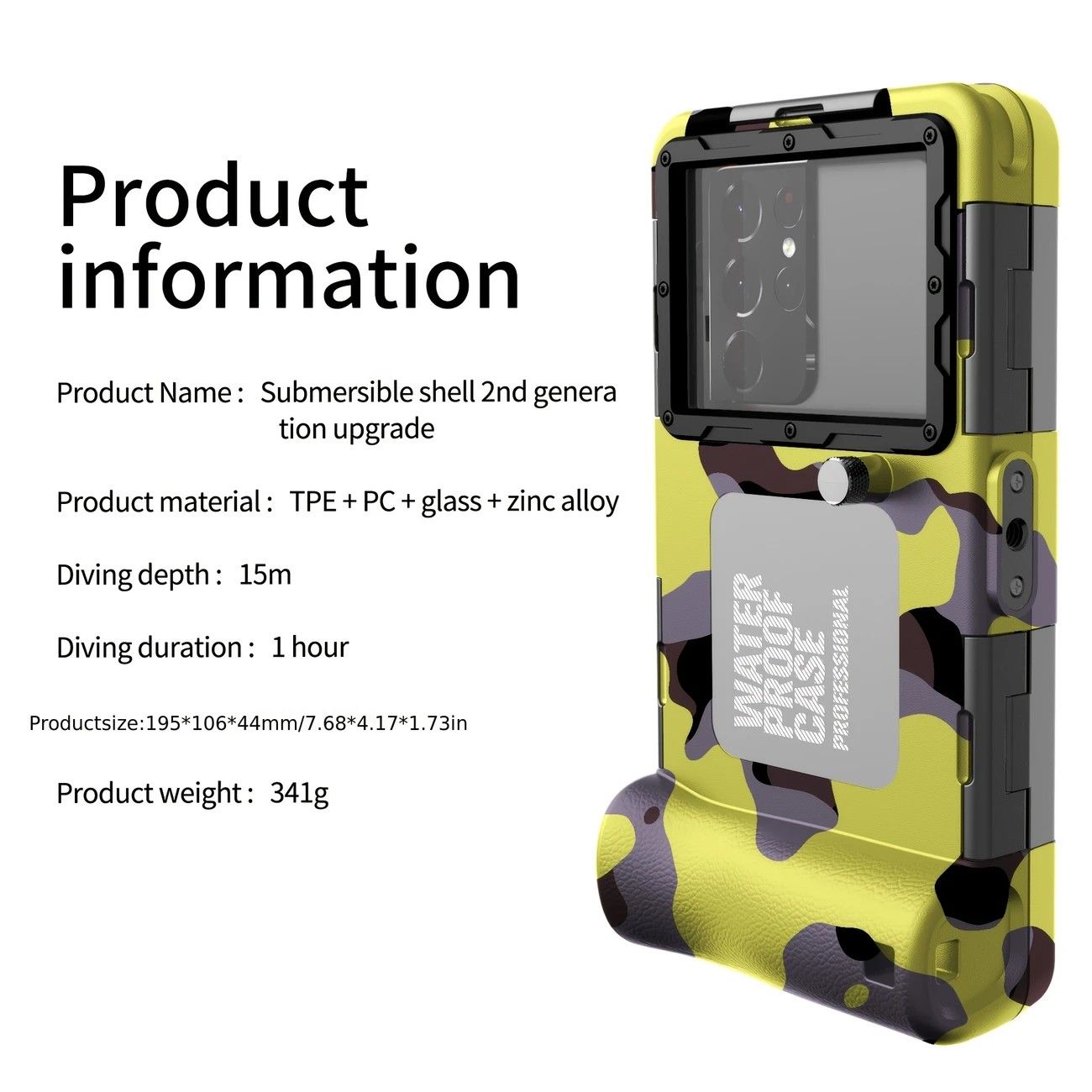 15m Waterproof Phone Case for Diving & Surfing – Dual Seal, Zinc Alloy Buckle, Fits Phones up to 6.9"