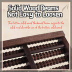 Wooden abacus with text about solid wood beams