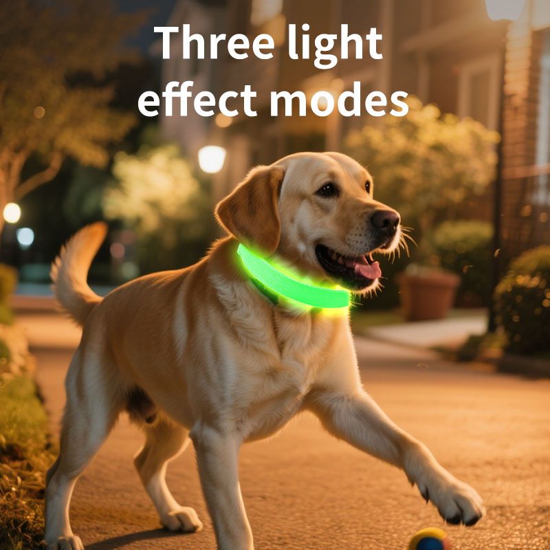 Pink LED Light-Up Dog & Cat Collar - USB Rechargeable, Adjustable, Glow-in-the-Dark Safety Collar