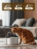 Wireless Pet Water Fountain for Cats and Small Dogs, 304 Stainless Steel, 3.2L Capacity, Rechargeable Battery, Three Flow Modes, Low Noise, Easy to Clean (D3)