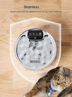 Wireless Pet Water Fountain for Cats and Small Dogs, 304 Stainless Steel, 3.2L Capacity, Rechargeable Battery, Three Flow Modes, Low Noise, Easy to Clean (D3)
