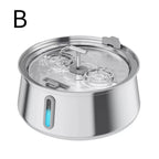 304 Stainless Steel Automatic Pet Water Fountain, 4L Cat Water Dispenser with Transparent Window, Dual Flow Modes, Activated Carbon Filter, Low Noise USB Pump for Indoor Cats and Dogs (C)