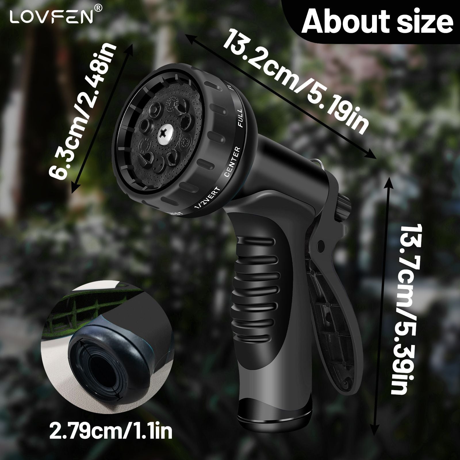 LOVFEN Expandable Garden Water Hose 30M with Spray Nozzle - Lightweight Kink-Free for Garden, Lawn & Car Washing