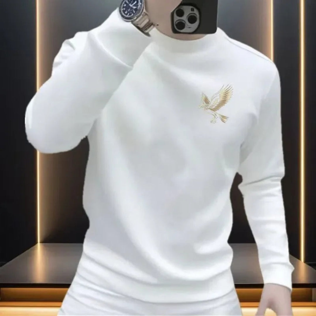 Men's Heavyweight Fleece Pullover Sweatshirt – Round Neck | Black & White | Autumn Winter-